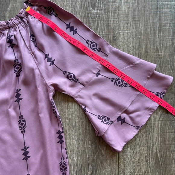 NWT Lascana Women's 14 Purple Off-the-Shoulder Bohemian Blouse Flutter Sleeves - Picture 5 of 9